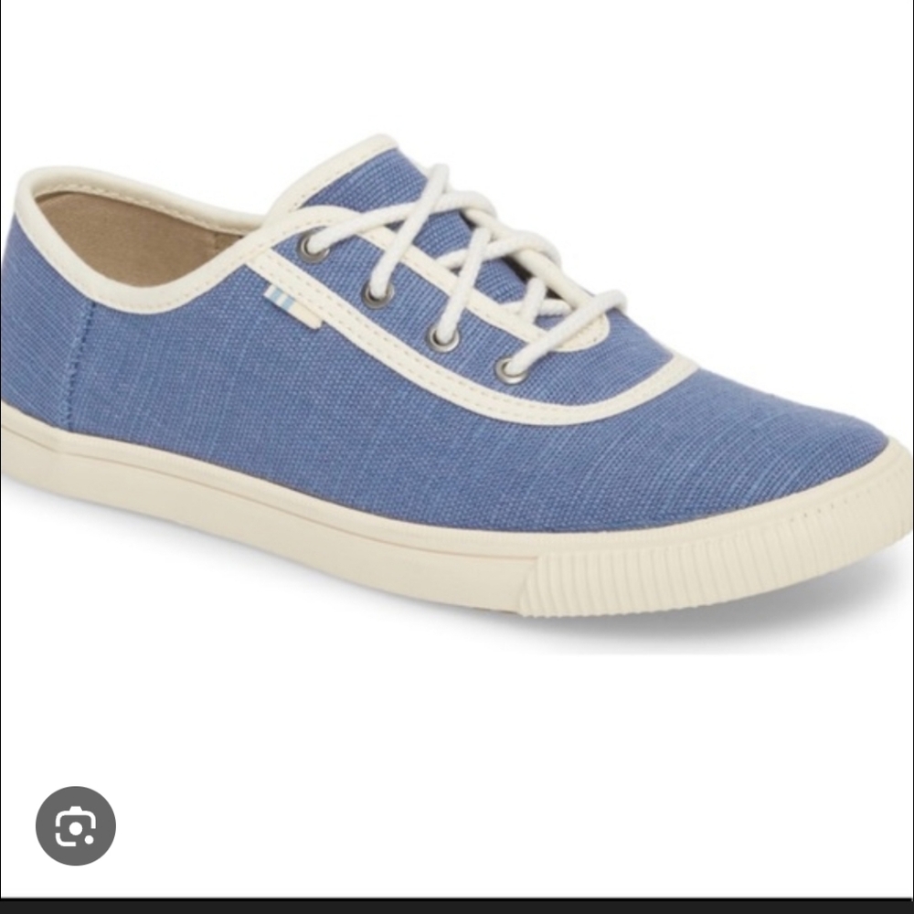 Toms Blue Canvas Low-Top Sneaker with Cream Insole